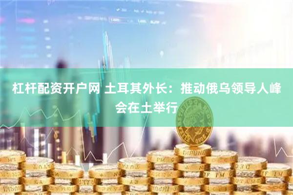 杠杆配资开户网 土耳其外长：推动俄乌领导人峰会在土举行